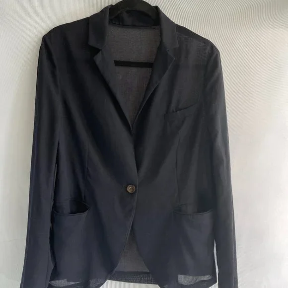 MALO Women's Jacket Black blazer 100% cashmere jacket Authentic jacket Italy - Picture 4 of 16